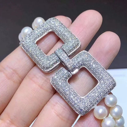 1 Pcs Wholesale Micro-set Square Necklace Bracelet Clasp Jewelry Accessories Full Zirconium Connecting Clasp DlY Accessories