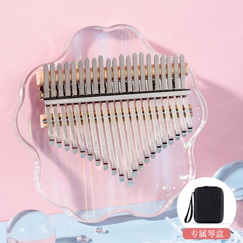 Creative Sakura Acrylic Kalimba Crystal Clear Thumb Piano 17 21 Key Portable Kalimba Keyboard Musical Instruments Beginner Gifts