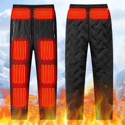 Winter Thermal Hiking Pants USB Electric Heating Trousers Ski Wear Heater Sports Thermal Motorcycle Pants Heated Trousers
