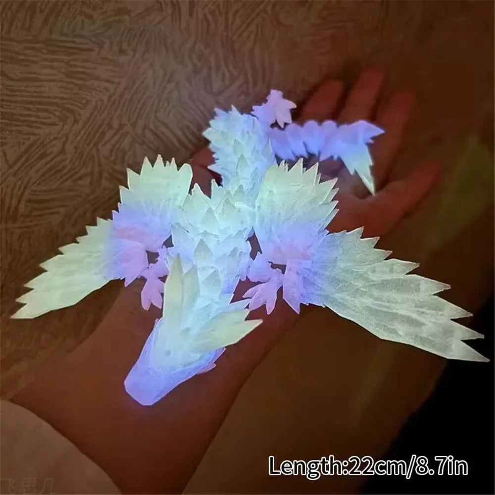 Glow In The Dark Flying Dragon Egg Luminous 3D Printed Dragon Rotatable Articulated Wing Dragons Home Office Ornaments Kids Gift