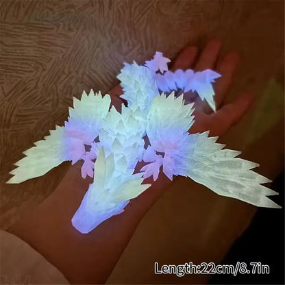 Glow In The Dark Flying Dragon Egg Luminous 3D Printed Dragon Rotatable Articulated Wing Dragons Home Office Ornaments Kids Gift