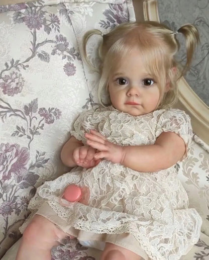 American Girl Doll: 60CM Soft Silicone Reborn Baby with Realistic 3D Skin Pattern - Perfect Toy for Girls