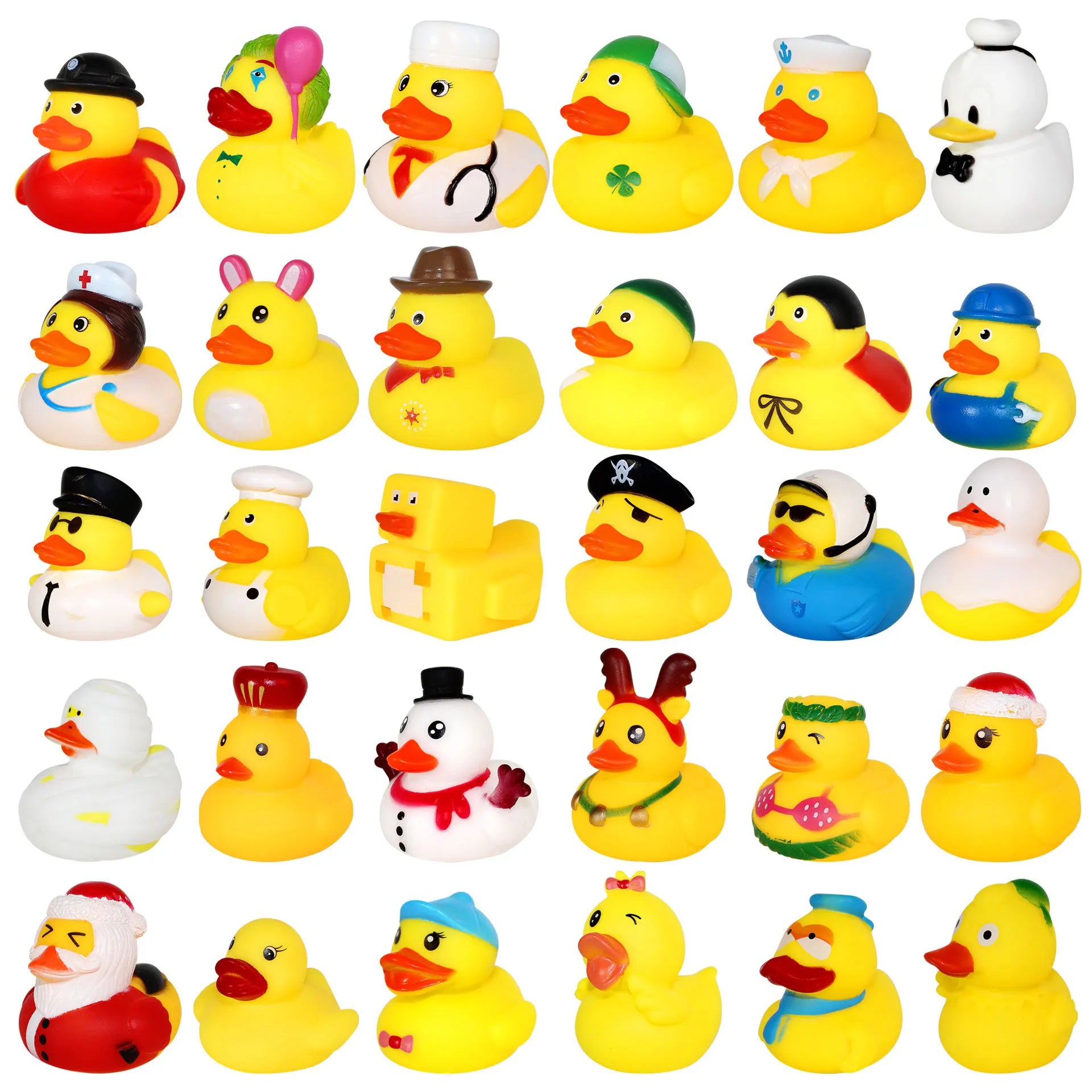 5-30 PCS New Cute Rubber Duck Assorted Duck Bath Toys Kids Shower Bath Toy Gifts Baby Birthday Party Gifts Decorations