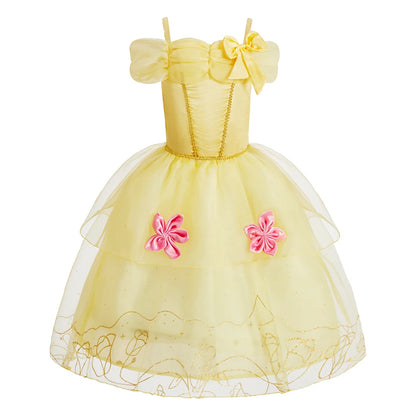 Rapunzel Dress for Girls Cinderella Belle Dress Up Fantasy Children Birthday Party Princess Costume Kids Halloween Clothes