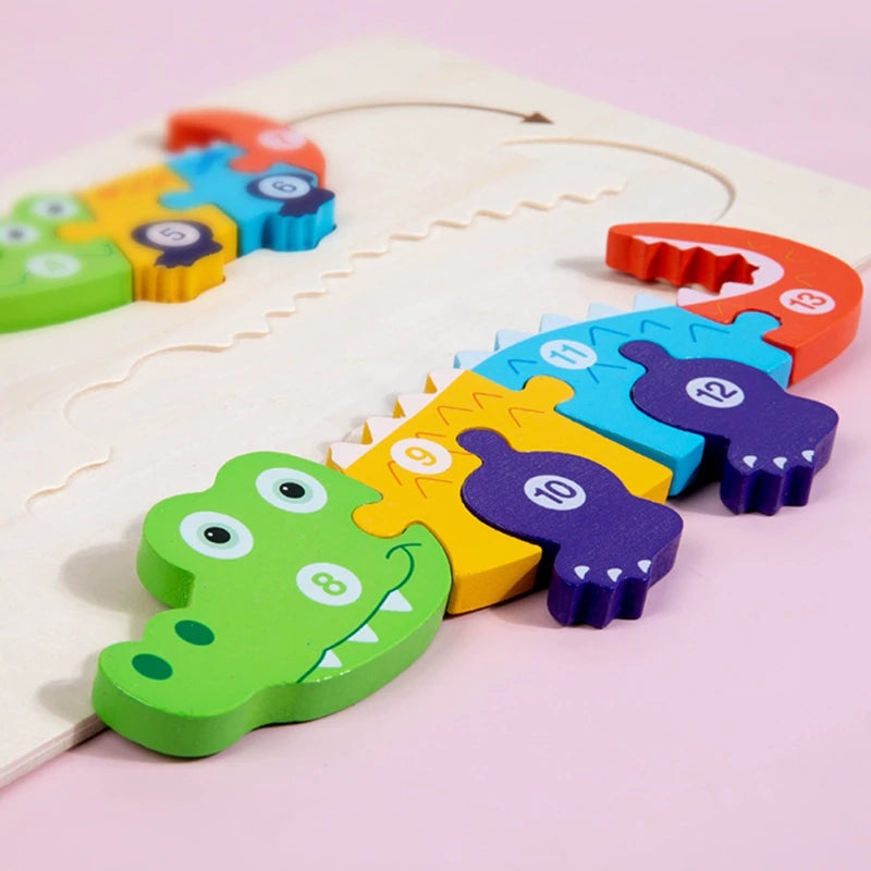 Baby Puzzle Toys Name Puzzle With Animals Sorter Early Learning Wooden Jigsaw Alphabet Puzzles Preschool Educational Infant Gift