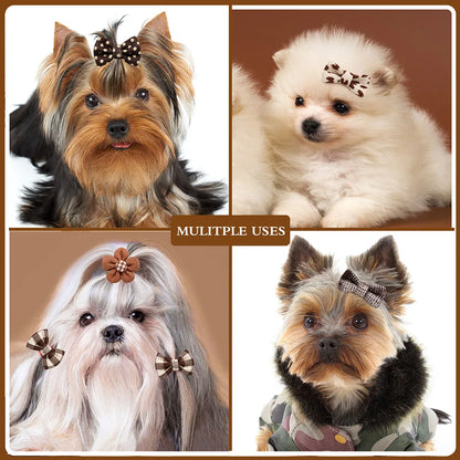 Dog Hair Bow Rubber Bands 10 pcs
