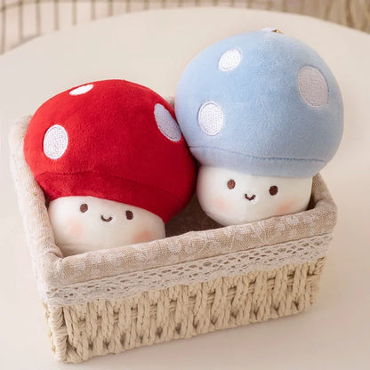 10CM Cute Small Mushroom Plush Toy Creative Stuffed Pendant Doll Red Mushroom Keychain For Kids Girls Holiday Gifts