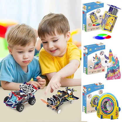 STEM Toy Kit Engineering Technology Assembly Kit Kids Toy Science Experiment Set Boys Girls Early Learning Toys For Courtyard