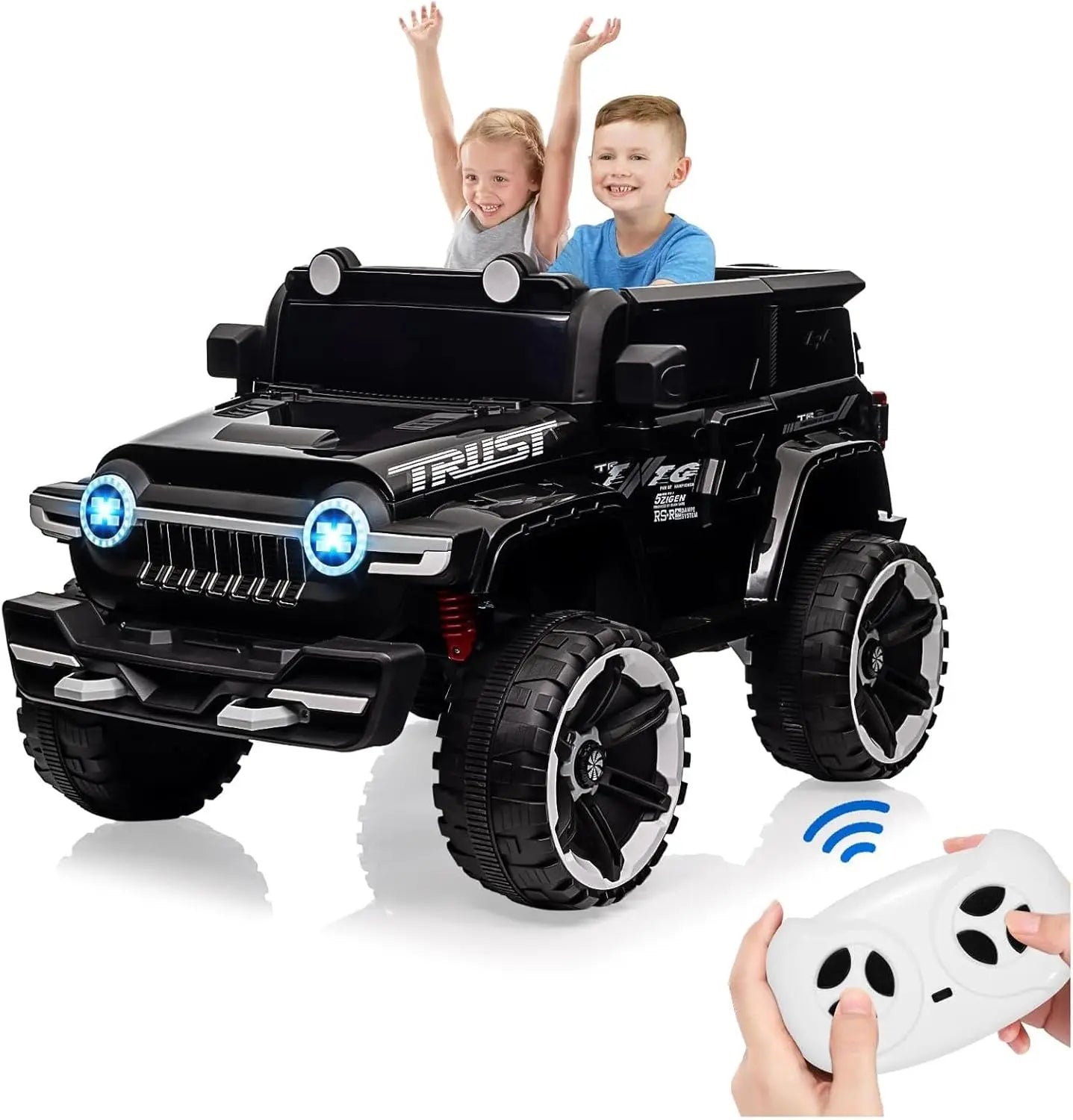 Ride on Truck Car for Kids Ages 3-6 12V Electric Toy Car with 7AH Battery Powerful Motors 2.4G Remote Control Metal Suspension