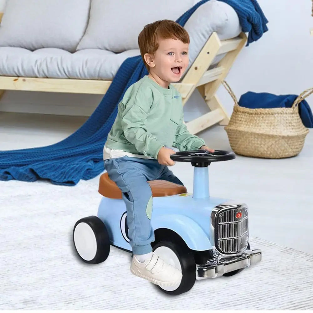 Toddler Ride On Car Vintage Toddler Car Ride On Cars With Limited Steering Wheels And Anti-Rollover Wheels Driving Car Toy