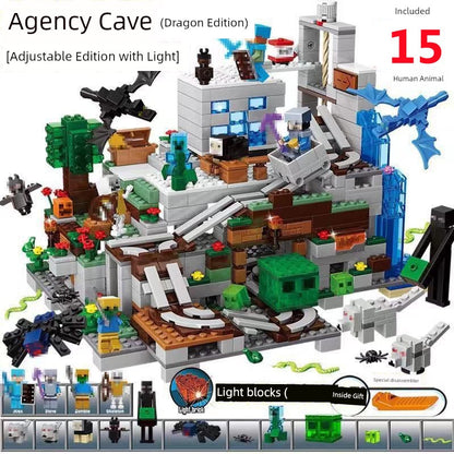 Fashion Baby Renren Cave Cottage Village End Shadow Dragon Building Blocks