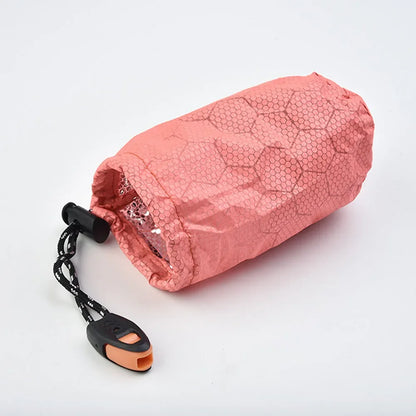 Portable Waterproof Emergency Survival Sleeping Storage Bag Hiking Sack Camping Gear Thermal Bivy Aid Rescue Kit Mylar Blanket