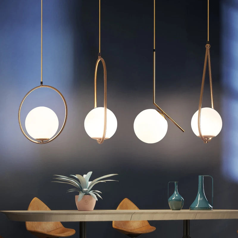 XCLuuHY Nordic Pendant Lights Milk White Ball Lamp Simple Personality Style Applicable To Restaurant Bar Dining Room Bedroom