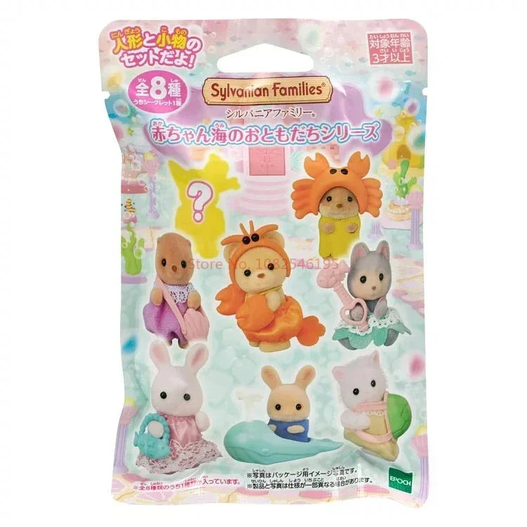 Japan Sylvanian Kawaii Camping Dress Up Baby Doll Anime Cute Figrues Room Ornaments Families Christmas Flocking Toys Gifts