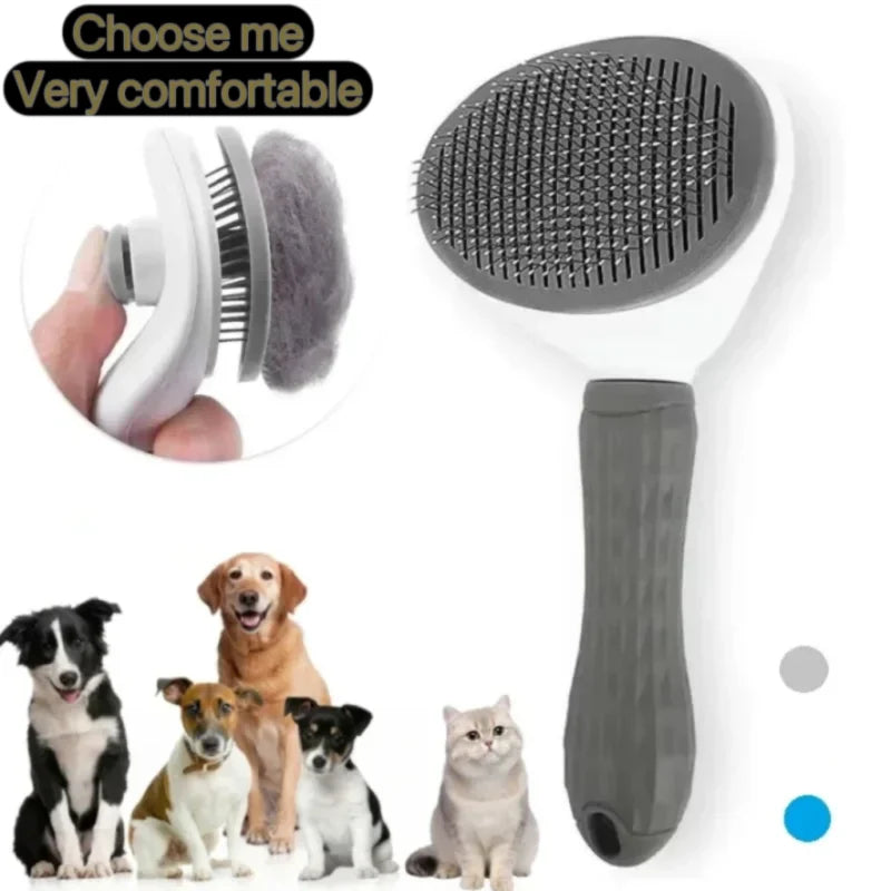 Self-Cleaning Pet Dog Brush and Hair Remover