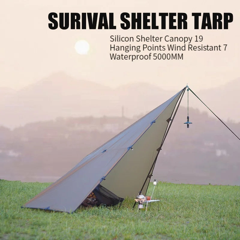 ASTA GEAR 3*3m 4*4m tarp outdoor camping Ultralight survival bushcraft sun shelter shade awning waterproof beach tent