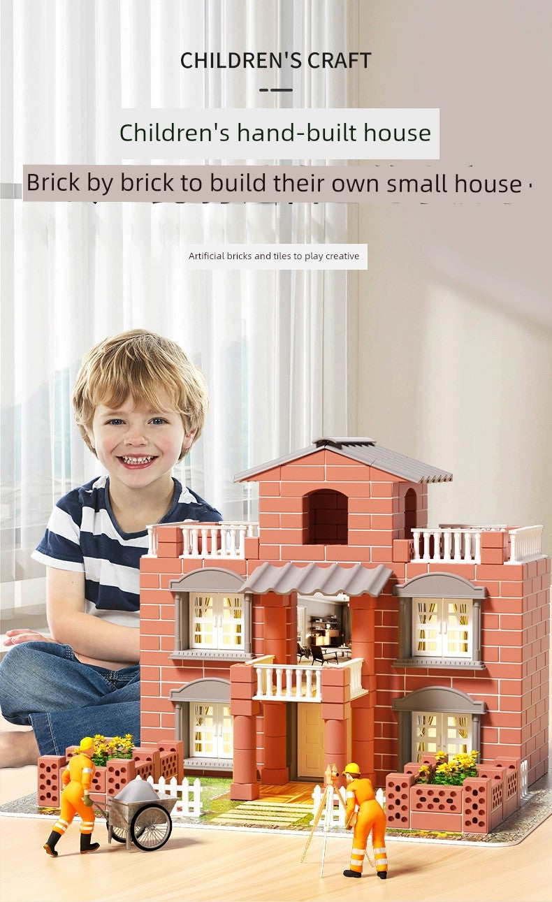 Wall Building Kids Handmade DIY Real House Brick Masons