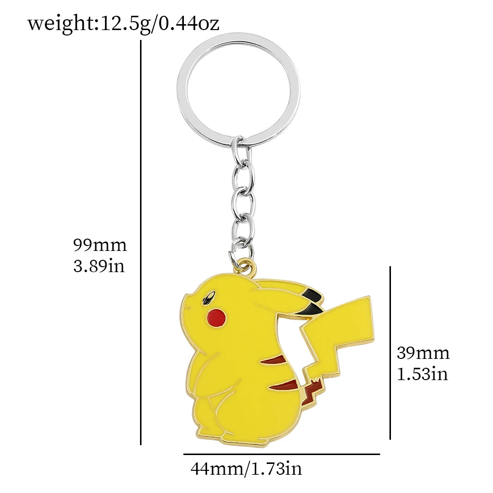 Wholesale Kawaii  Jigglypuff Pink Girl Keychains for Kids Cute Anime Pikachu Squirtle Psyduck Charmander Souvenirs Gift