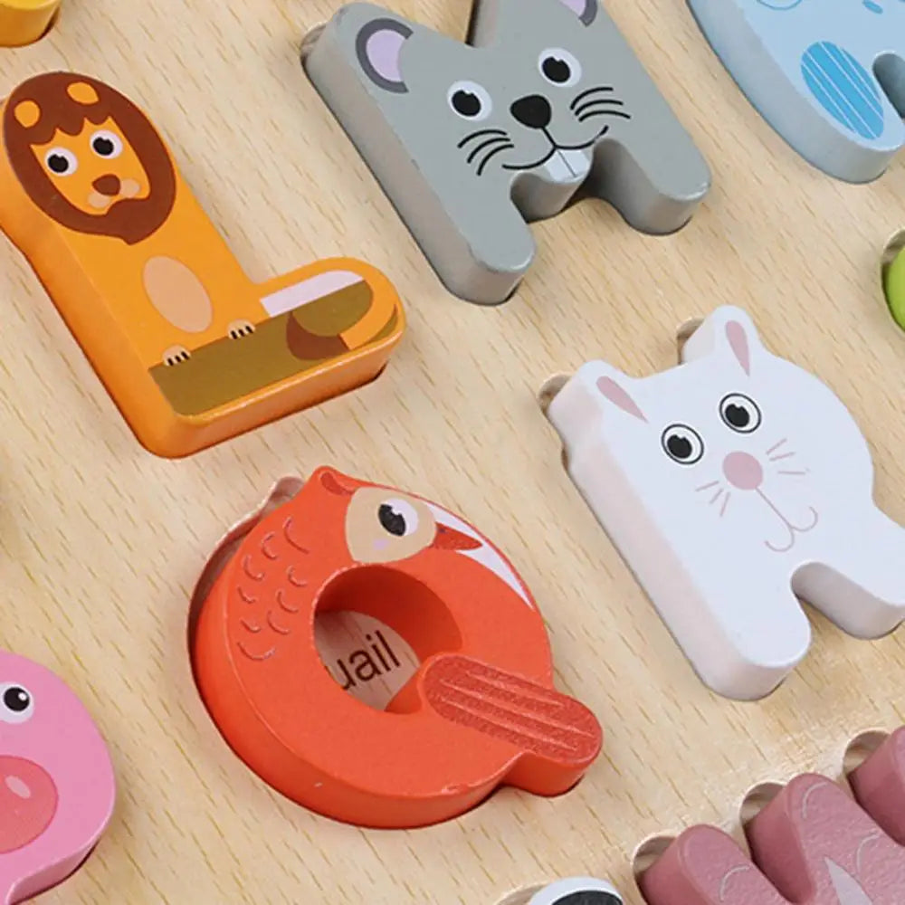 Learning Toys Alphabet Puzzle Wooden Animals Alphabet Puzzle For Toddlers ABC Puzzles Board Educational Toys For Kids Preschool