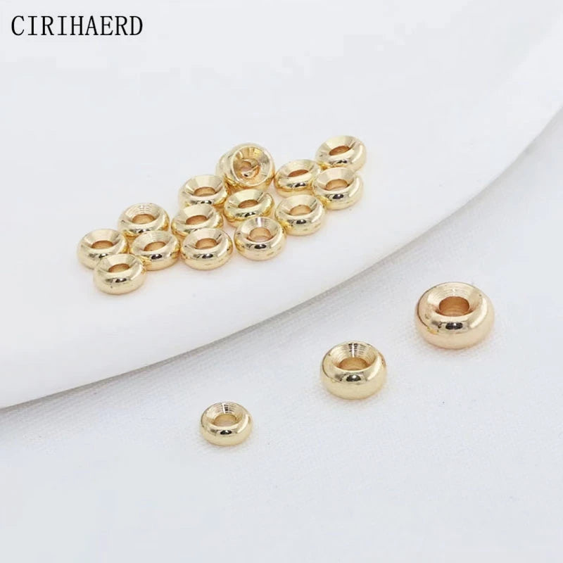 Supplies For Jewelry Wheel Beads 14K/18K Gold Plated Separators For Beads DIY Bracelets Necklace Jewelry Making Accessories