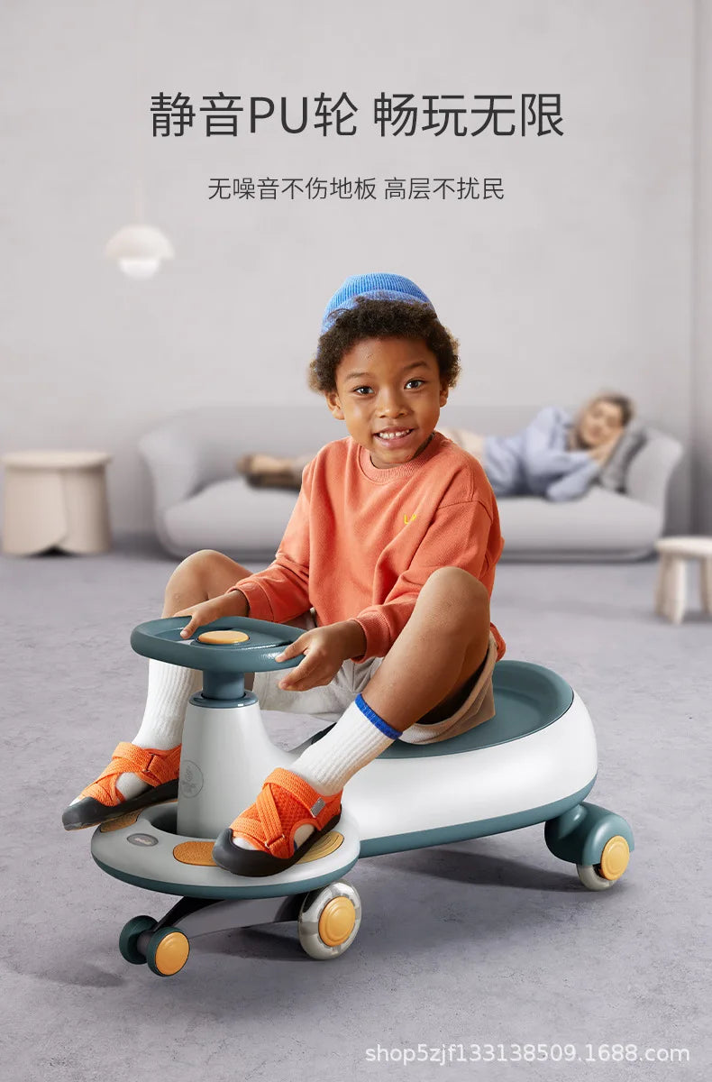 Twist car, children, boy, baby, girl, toy, mute, universal wheel, anti-rollover, girl&