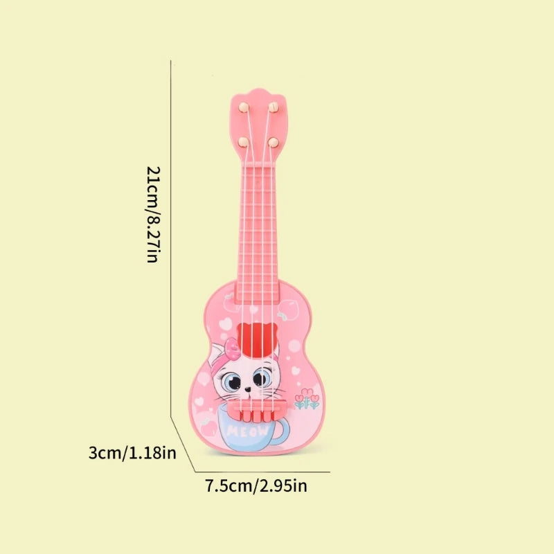 Cartoon Ukulele Toy Accordian Mini Guitar Musical Instruments for Children Kids