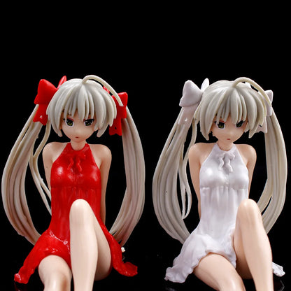 7.5cm Anime Yosuga No Sora Action Figure Kasugano Sora White Dress Sexy Girls Kasugano Dome Doll PVC Collectible Model Car Toy