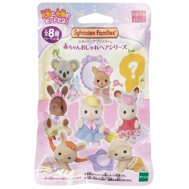 Japan Sylvanian Kawaii Camping Dress Up Baby Doll Anime Cute Figrues Room Ornaments Families Christmas Flocking Toys Gifts