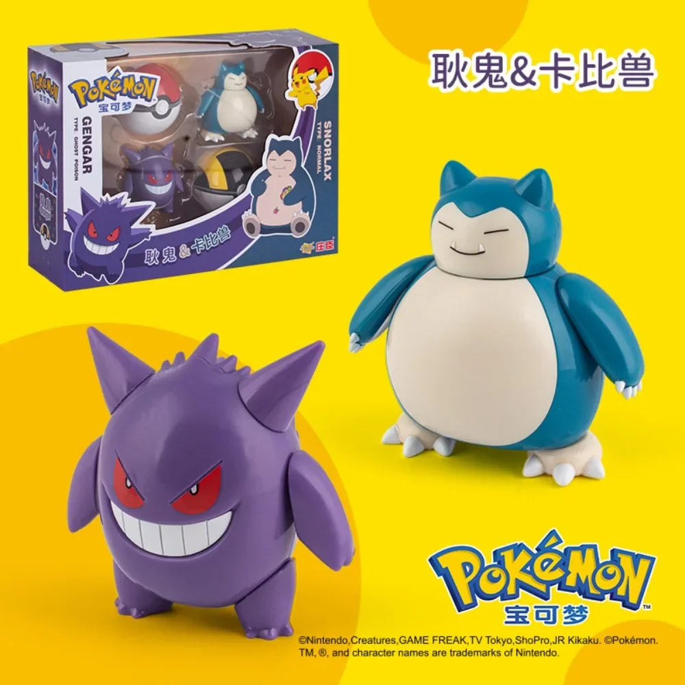 Genuine Pokemon Psyduck Eevee Lucario ASH-Greninja Blastoise Mewtwo Lapras Venusaur Dolls Figurines Handheld Model Toy Ornaments