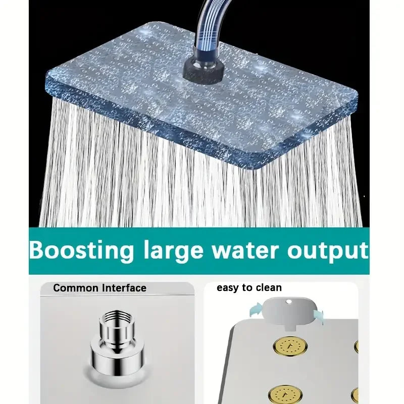 10-inch Large Shower Head Universal Large Shower Head Pressurized Anti-blocking Shower Head Bathroom Hotel Small Waist Shower