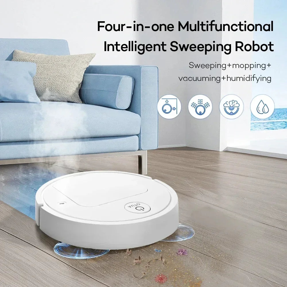 2025 4-in-1 Smart Home Appliance: Air Purifier, Mist Humidifier, Vacuum Cleaner &amp; Robotic Sweeper, Enhance Home Air Quality, Eff