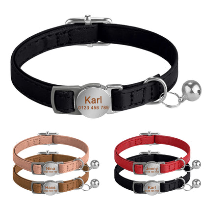 Personalized Engraved Leather Dog/Cat Collar