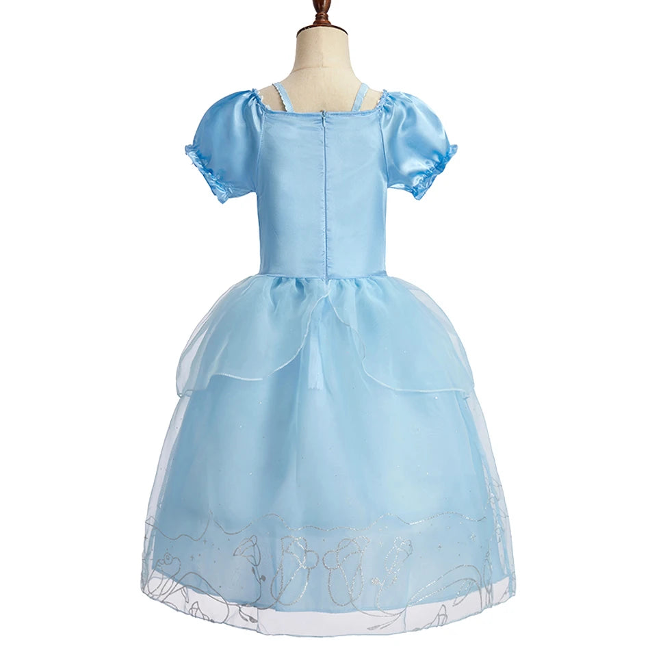 Rapunzel Dress for Girls Cinderella Belle Dress Up Fantasy Children Birthday Party Princess Costume Kids Halloween Clothes