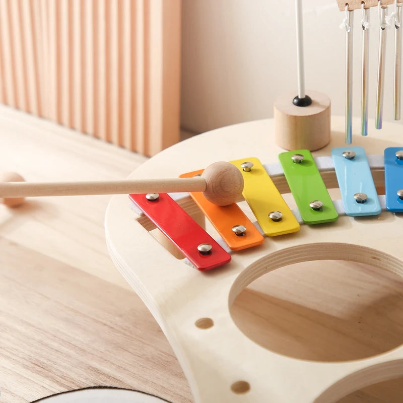 Baby Wooden Montessori Toys Bandstand Model Removable Set Mobile Drum Children Puzzle Learning Toys For Newborn Birthday Gift