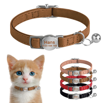 Personalized Engraved Leather Dog/Cat Collar