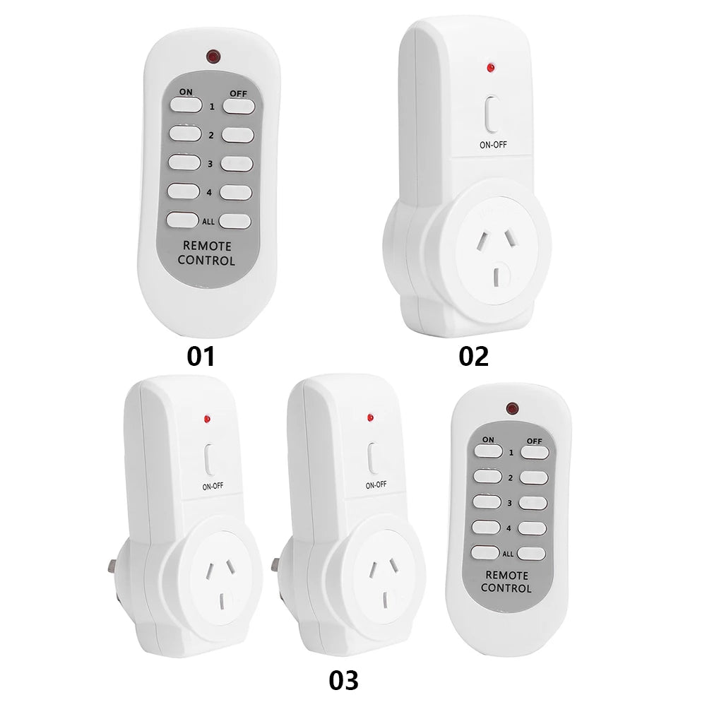 AU Plug 433.92MHz House Power Outlet Light ON/OFF Switch Socket 240V 50Hz 10A Wireless Remote Control Socket Smart Power Outlet