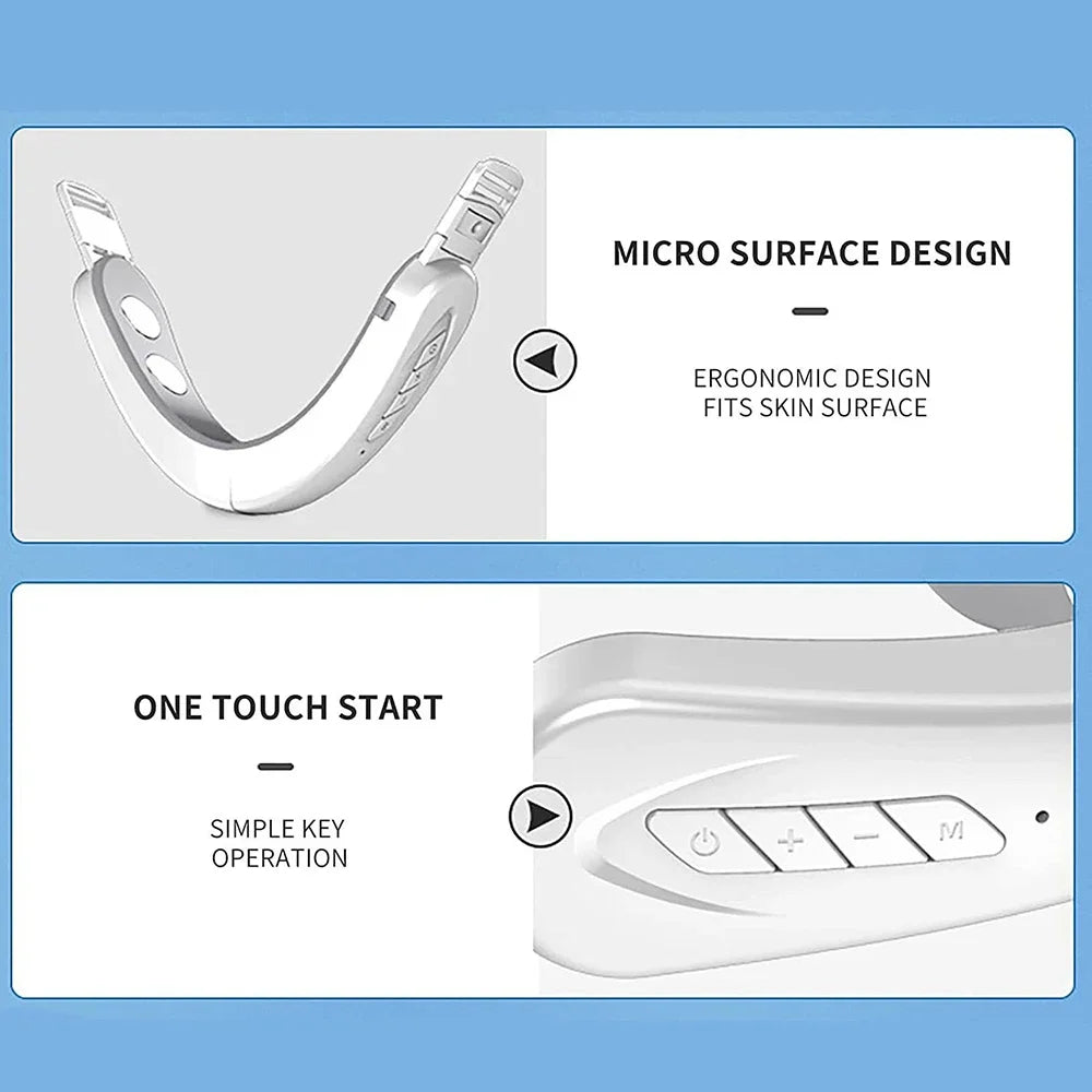 V Face Massager Portable Facial Massage Device Facial Lifting Slimming Massage Double Chin V Face Shaped Cheek Lift Belt Machine