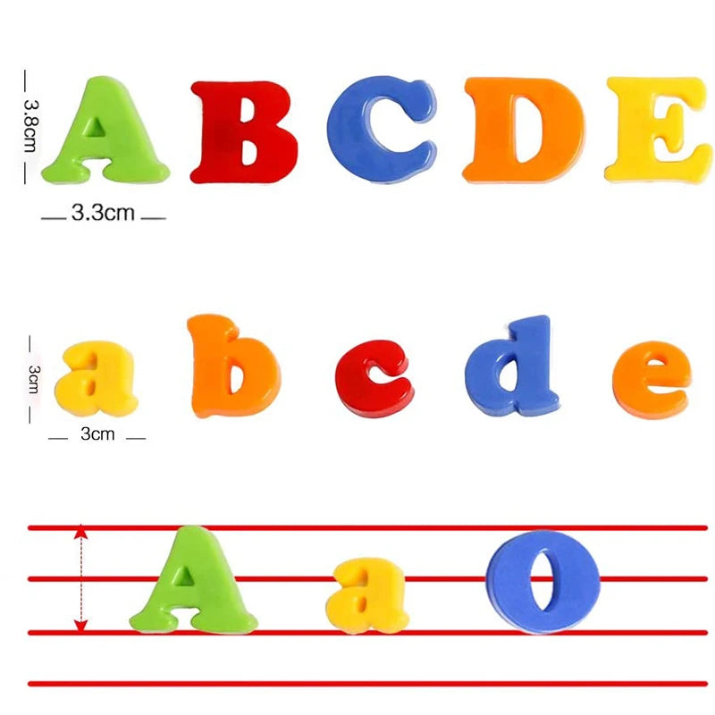 26 Magnetic Letters Plastic Refrigerator Stickers Uppercase Lowercase Numbers Toddlers Learn To Spell Count Educational Toys