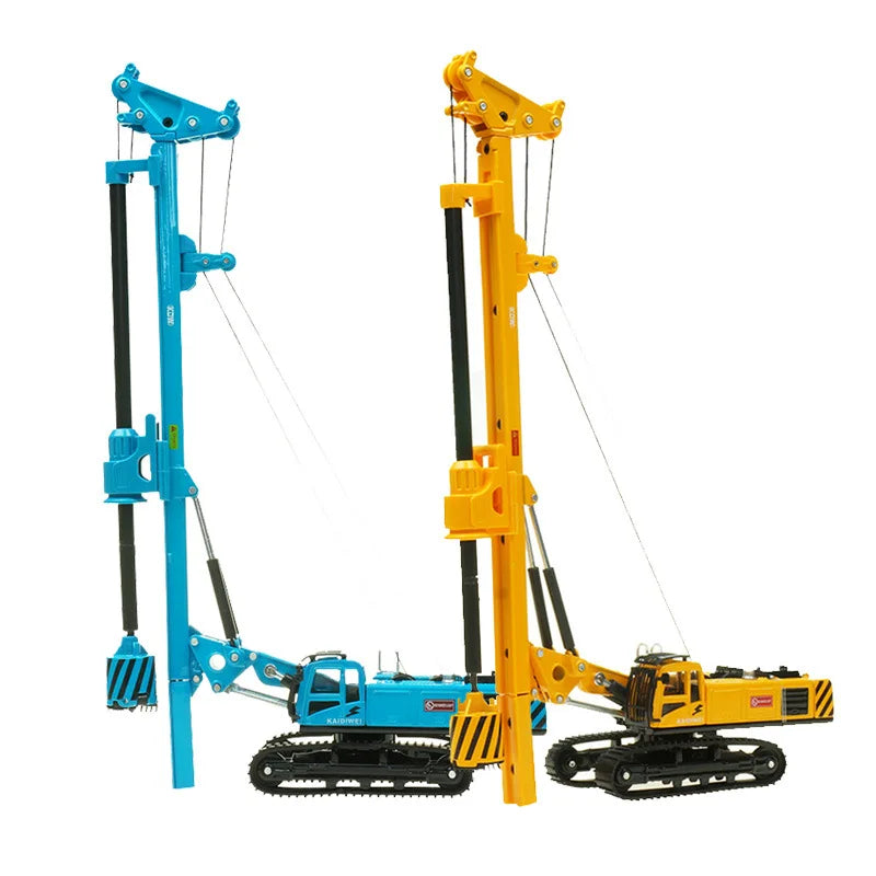 Alloy Rotary Drilling Rig Crawler Excavator Diecast Construction Vehicle Model Children Collection Decoration Model Toys