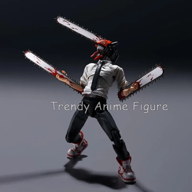 Ko Shf Chainsaw Man Denji Action Figure Anime 15cm Demon Figurine Model Toys for Child's Gifts Movable Collection Doll Ornaments