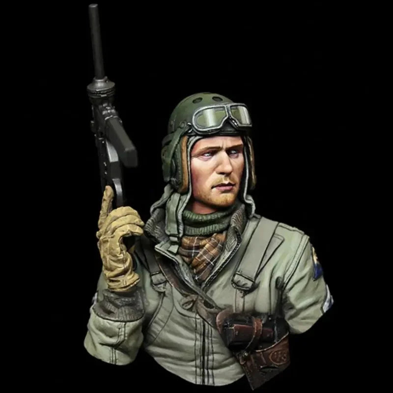 1/10 resin bust model, American soldier figurine white mold, handmade, theme, unassembled and colored