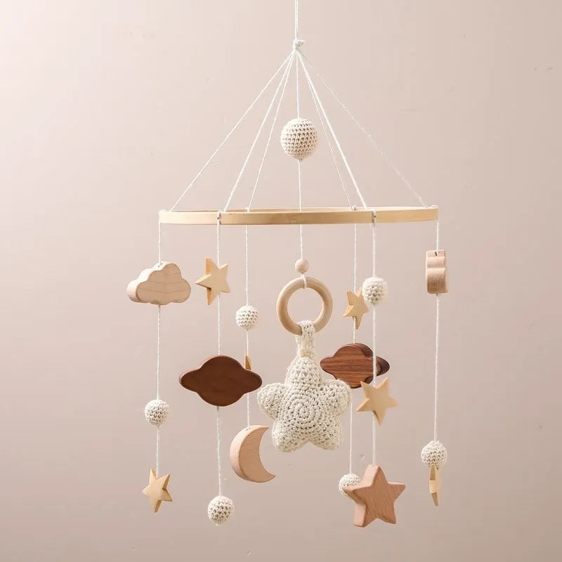 Baby Rattle Toy 0-12 Months Wooden Mobile On The Bed Newborn Music Box Bed Bell Hanging Toys Holder Bracket Infant Crib Boy Toys