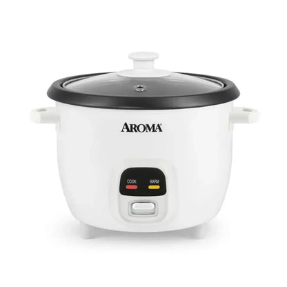 6-Cup Rice &amp; Grain Cooker Bonded Granite® Pot One-Touch Design Keep-Warm Mode Accessories Included Easy to Clean Premium Glass