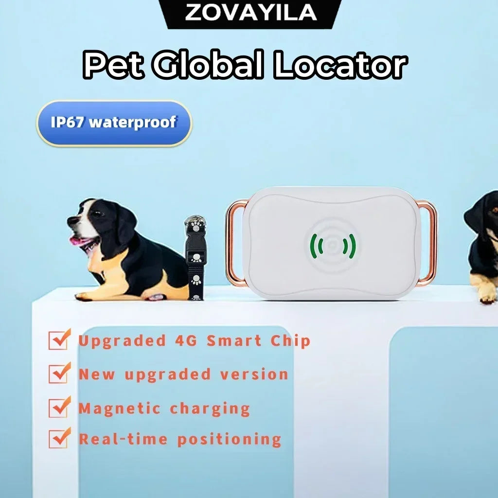 Waterproof Pet Tracker, Dog Collar, GPS Positioning, Smart activity tracker with unlimited range