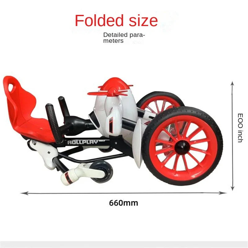 Simulation Model Folding Airplane Pedal Drift Bike Rotatable Propeller Children&