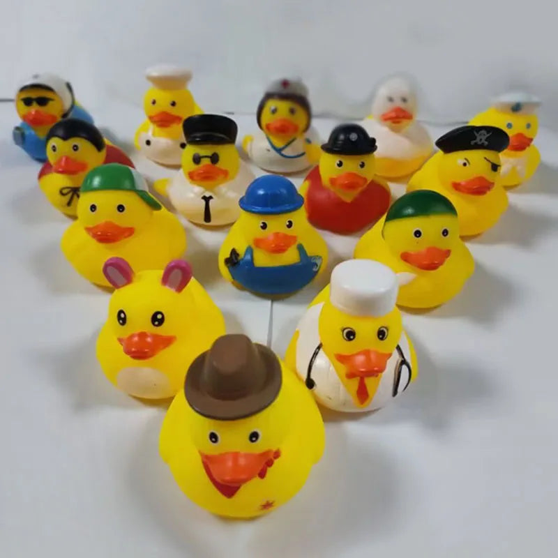 5-30Pcs/Lot Rubber Ducks Baby Bath Toys Kids Shower Bath Toy Float Squeaky Sound Duck Water Play Game Gift For Children