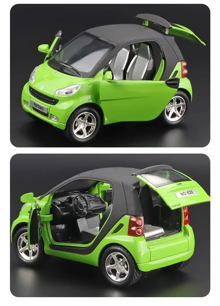 1:32 Mercedes-Benz SMART Miniatures Alloy Diecast Model Car Model Sound &amp; Light Toys For Kids Cute and Compact Christmas Gifts