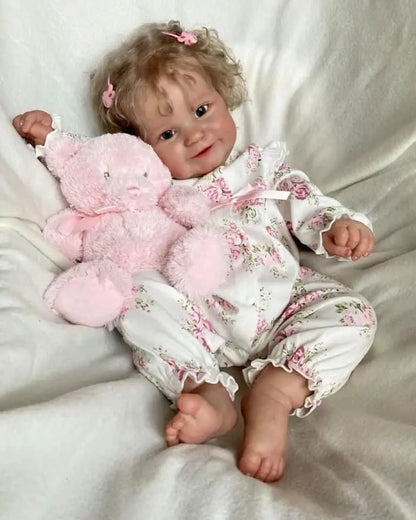 Bebes doll with 60CM Reborn Toddler Popular Cute Girl Doll Maddie with Rooted Blonde hair Soft Cuddle Body High Quality Doll