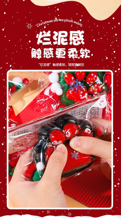 Christmas Cute Cat Paw Mochi Squishy Fidget Toys Plush Sensory Silicone Slow Rebound Pinch Decompression Toy Stress Release Toys