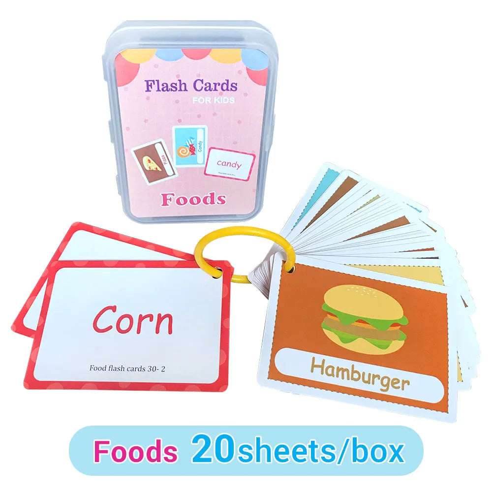 English Words Learning Flashcards for Kids 3-6 Years Reading Enlightenment Cards Educational Toys Montessori Teaching Aids